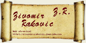 Živomir Raković vizit kartica